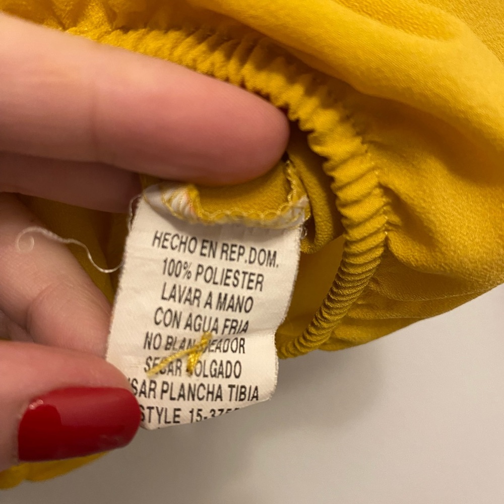 Camilla Solid Yellow Polyester Long Sleeve Blouse… - image 6